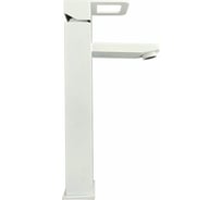 Смеситель для накладной раковины OUTE цвет матовый белый, однорычажное управление, монтаж на одно отверстие, на гайке, гибкая подводка T40201K-1