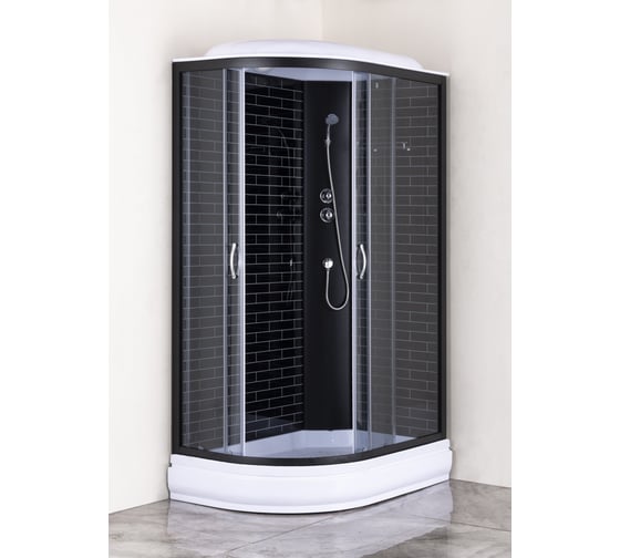 Душевая кабина Loranto 120x80x215 см, поддон, стекло 4 мм, профиль черный cs-66120-20r gb 120 00078796