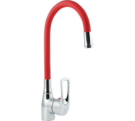Смеситель для мойки с высоким изливом из силикона Славен красный, ц2к, СЛ-ОД-Ц2К