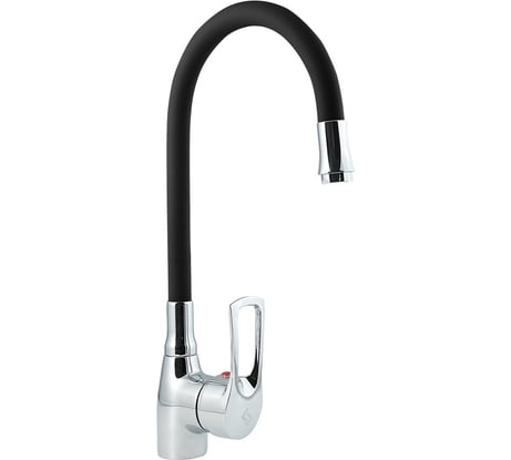 Смеситель для мойки с высоким изливом из силикона Славен черный ц2ч, СЛ-ОД-Ц2Ч