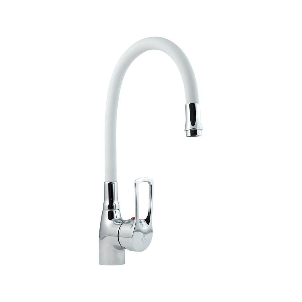 Смеситель для мойки с высоким изливом из силикона Славен белый ц2б, СЛ ...?