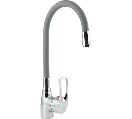 Смеситель для мойки с высоким изливом из силикона Славен серый, ц2г, СЛ-ОД-Ц2Г