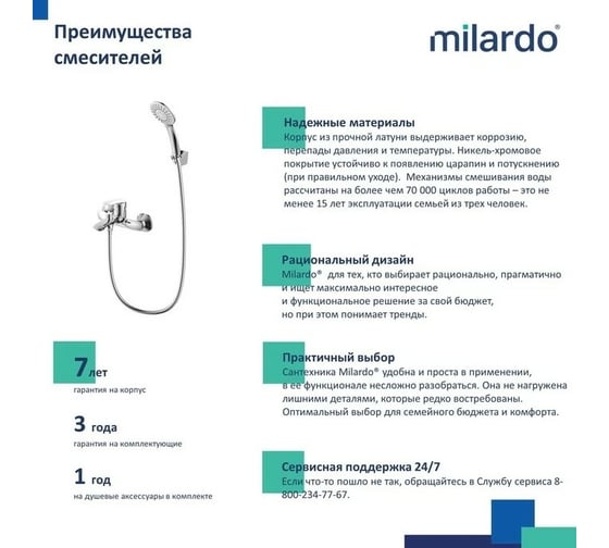 Смеситель для ванны Milardo Rora глянцевый хром RORSB00M02