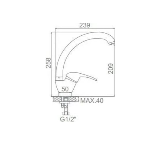 Смеситель для кухни MARBLE VM200 обсидиан