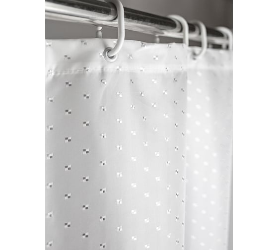Комплект Bath Plus штора 180x200 dobby star и кольца AKSK-01