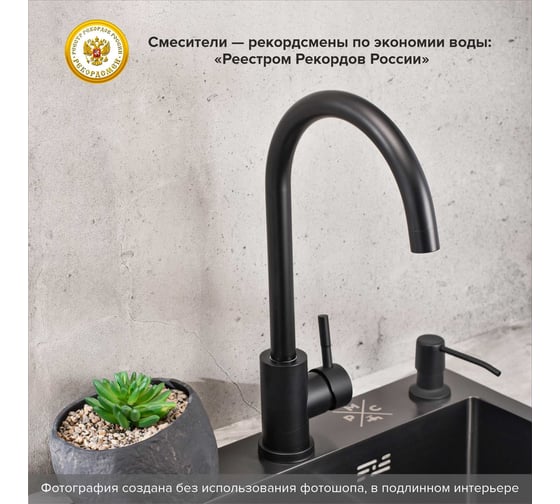 Смеситель для кухни Ростовская мануфактура сантехники SUS124BL-017F