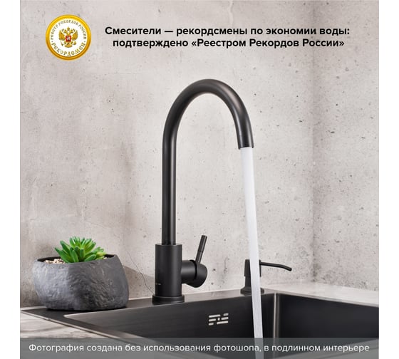 Смеситель для кухни Ростовская мануфактура сантехники РМС SUS124BLK-017F