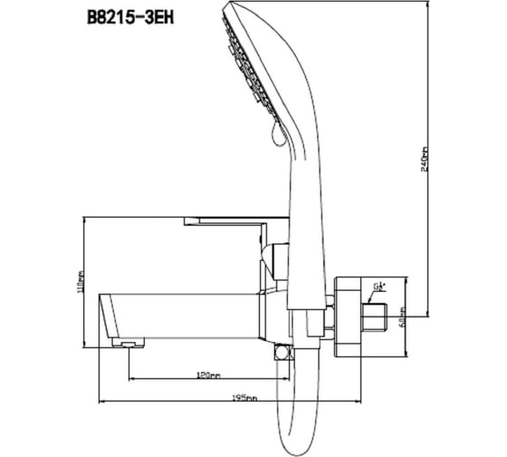 Смеситель для ванны BOOU из латуни B8215-3EH