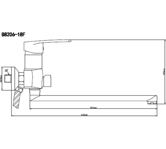 Смеситель для ванны BOOU из латуни B8206-18F