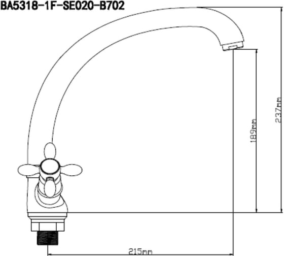 Смеситель для кухни BOOU из латуни BA5318-1F-SE020-B702