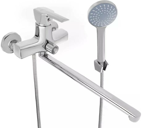 Смеситель для ванны СоюзКран с душем, прямой излив 35 см, керамический картридж 35 мм SK08-P134 567-100