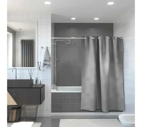 Занавеска для ванной комнаты MY SPACE CAPITAL silver 180x240 Polyester PR180240036 1