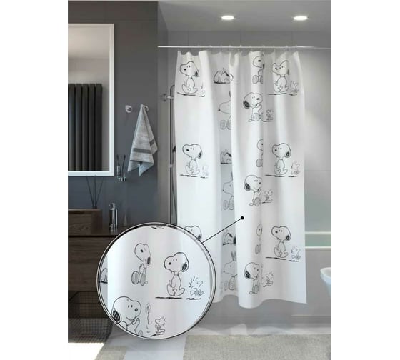 Занавеска для ванной комнаты MY SPACE SNOOPY 180x180 Polyester PR180180002