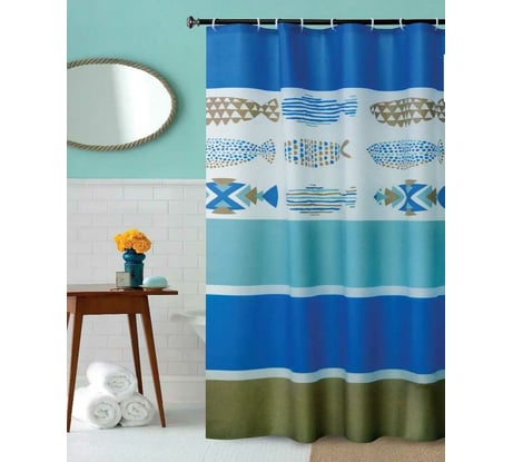 Занавеска для ванной комнаты MY SPACE FISHES 240x200cm PEVA PV180180003