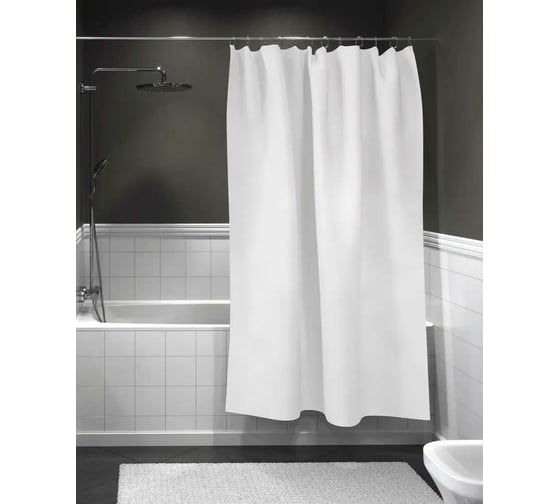Занавеска для ванной комнаты MY SPACE CAPITAL white 180x240 Polyester PR180240006