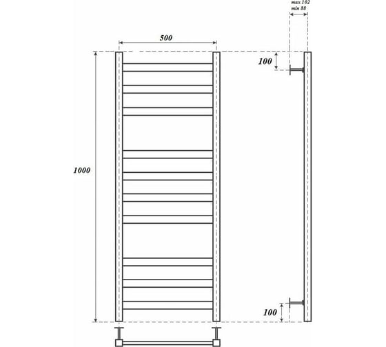Водяной полотенцесушитель Point меркурий п10 500x1000, белый PN83150W