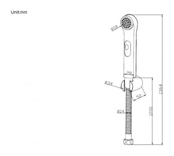 Гигиенический душ с настенным держателем Bravat D9122CP-RUS 00262940