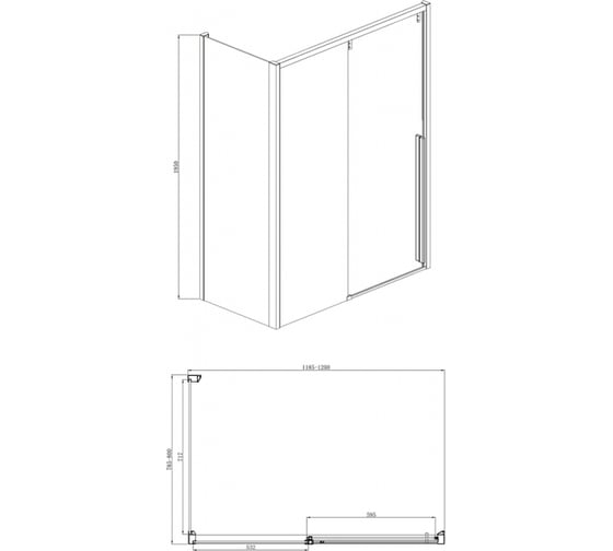 Душевой уголок Bravat Slim Line прямоугольный, 1200x800x1950 BS120.3104A 00259039