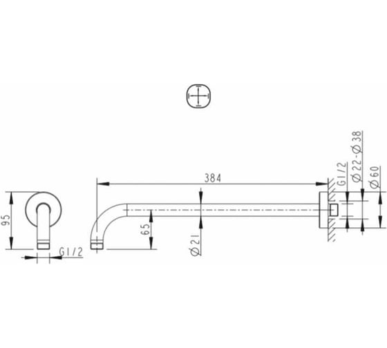 Держатель для лейки верхнего душа Bravat D313C-1-RUS 00266748