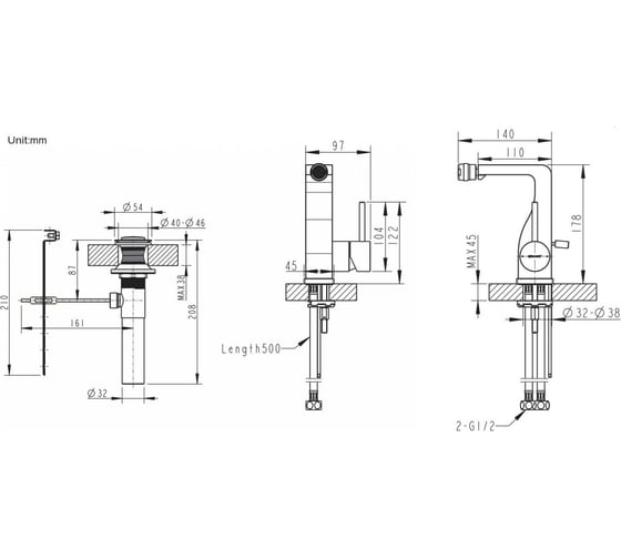 Смеситель для биде Bravat Arc F36061K-ENG 00280203