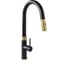 Смеситель LONGRAN Techno Black Gold с выдвижной лейкой LM2183 BL GD 1