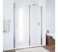 Дверь в душевой проем VEGAS-GLASS EP-F-1 профиль глянцевый хром, стекло сатин 100 08 10 R