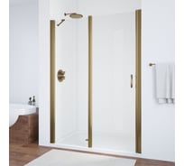 Дверь в душевой проем VEGAS-GLASS EP-F-1 профиль бронза, стекло прозрачное 125 05 01 L