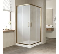 Душевой уголок VEGAS-GLASS профиль бронза, стекло сатин ZA-F TUR NOVO 120х100 05 10