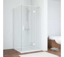 Душевой уголок VEGAS-GLASS профиль белый, стекло прозрачное AFP-Fis NOVO 80 01 R
