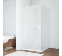 Душевой уголок VEGAS-GLASS профиль белый, стекло сатин AFP-Fis NOVO 110 01 10 L