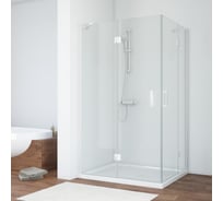 Душевой уголок VEGAS-GLASS профиль белый, стекло прозрачное AFA-F NOVO 100х90 01 L