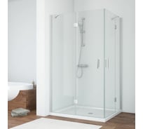 Душевой уголок VEGAS-GLASS профиль матовый хром, стекло прозрачное AFA-F NOVO 110x90 07 01 L