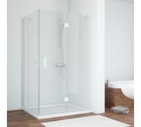 Душевой уголок VEGAS-GLASS профиль белый, стекло прозрачное AFA-F NOVO 120х80 01 R