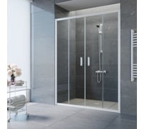 Дверь в душевой проем VEGAS-GLASS Z2P NOVO профиль белый, стекло прозрачное h2000 150 01 01