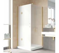 Душевой уголок VEGAS-GLASS профиль золото глянцевое, стекло сатин AFP-Fis LUX 120x100 09 10 L