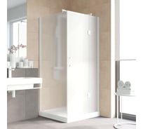 Душевой уголок VEGAS-GLASS профиль белый, стекло сатин AFP-Fis LUX 100х90 01 10 R