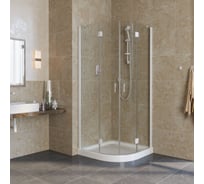Душевой уголок VEGAS-GLASS профиль белый, стекло crystalvision AFS LUX 90 08 01