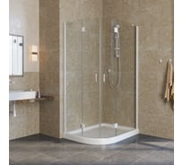 Душевой уголок VEGAS-GLASS профиль белый, стекло прозрачное AFS-F LUX 100х90 01 R