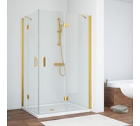 Душевой уголок VEGAS-GLASS профиль золото глянцевое, стекло прозрачное AFA-F 120х110 09 01 R
