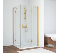 Душевой уголок VEGAS-GLASS профиль золото глянцевое, стекло прозрачное AFA 90 09 01