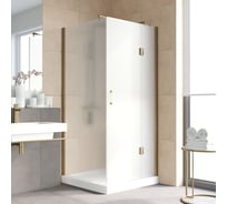 Душевой уголок VEGAS-GLASS профиль бронза, стекло сатин AFP-Fis LUX 120х100 05 10 R