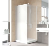 Душевой уголок VEGAS-GLASS профиль белый, стекло сатин AFP-Fis LUX 100х90 01 10 L