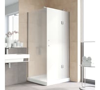 Душевой уголок VEGAS-GLASS профиль глянцевый хром, стекло сатин AFP-Fis LUX 100х90 08 10 R