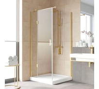 Душевой уголок VEGAS-GLASS профиль золото глянцевое, стекло прозрачное AFP-Fis LUX 100х90 09 01 L