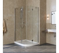 Душевой уголок VEGAS-GLASS профиль глянцевый хром, стекло прозрачное AFS-F LUX 120х100 08 01 L