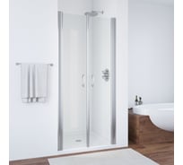Дверь в душевой проем VEGAS-GLASS Е2Р профиль глянцевый хром, стекло прозрачное 95 08 01