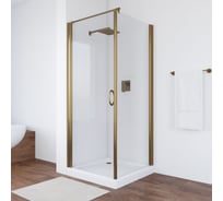 Душевой уголок VEGAS-GLASS профиль бронза, стекло прозрачное EP-Fis 80 05 01 L