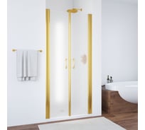 Дверь в душевой проем VEGAS-GLASS Е2Р профиль золото глянцевое, стекло сатин 90 09 10