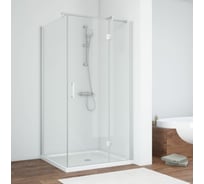 Душевой уголок VEGAS-GLASS профиль матовый хром, стекло прозрачное AFP-Fis NOVO 90 07 01 R