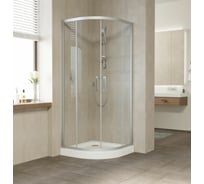 Душевой уголок VEGAS-GLASS профиль матовый хром, стекло прозрачное ZS NOVO h2000 110 07 01